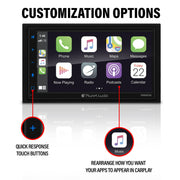 Planet Audio P9900CPA Double-DIN 6.75 inch CarPlay Android Auto Car Audio Stereo System