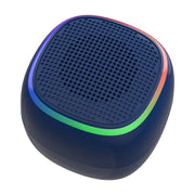 Bluescape Mini Portable Bluetooth Speaker, IPX7 Waterproof, Sound-Reactive LED Light Ring, True Wireless Stereo, Built-In FM Radio, Black