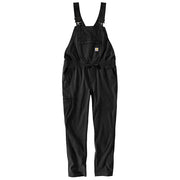 Carhartt Women's Force Relaxed Fit Ripstop Bib Overall, Black, Large Tall, 106235
