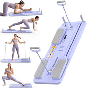 Feierdun Upgo 5 in 1 Folding Pilates Board Reformer Set, 300 lb Capacity, Portable Home Pilates, Purple, JFB-P01