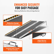 KFFKFF Folding Wheelchair Ramp: A Portable Aluminum Threshold Ramp, 5 ft Long, Supports up to 800 lbs
