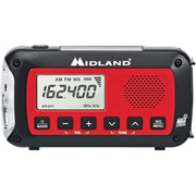 Midland ER40 Emergency Crank Weather Alert Radio, Red/Black