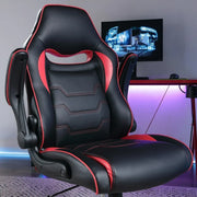 Gamer Gear 52648-BLKRED Sentry Gaming Chair with Flip-Up Armrest and Adjustable Height and Tilt, Black and Red
