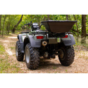 Maxxtuff Food Plot Spreader, 50 lb Capacity, 12V Electric ATV Broadcast Seeder, Adjustable Shut-Off Gate, Universal Mounting Bracket, Black Plastic Hopper with Cover MTF128