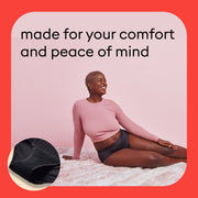 Thinx Women's Incontinence Underwear, Hi-Waist, Light Absorbency, Black, Size 1X