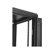 StarTech 24U Server Rack Cabinet, Adjustable Depth 1.8 to 29.8 in, Lockable Mesh Doors, Steel Mesh Front and Rear, 992 lb Capacity, Black, RK2433BKM