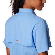 Columbia Women's PFG Tamiami II Short Sleeve Button-Down Shirt, UPF 40 Sun Protection, Moisture Wicking, Built-In Ventilation, White Cap, 1X, 127571