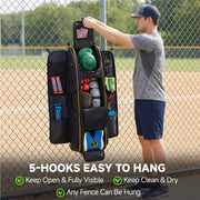 Fegat Rolling Baseball Bag with Wheels, Large 100L Zoned Softball Equipment Bag, Durable 900D Oxford Cloth, Reflective Strip, Shoe Compartment
