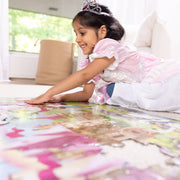 Melissa & Doug Princess 3-in-1 Deluxe Collection Themed Gift Set, Satiny Ruffled Gown Costume, 48-Piece Jumbo Floor Puzzle, Reusable Water WOW Activity Pad, FSC-Certified Materials