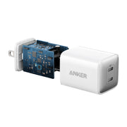 Anker PowerPort III Nano Pro Duo 40W Dual USB-C Fast Wall Charger, Arctic White