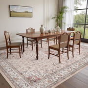 SIXHOME WM-FHJC-9x12-PINK 9x12 Feet  Traditional Distressed Vintage Pink Rug with Retro Floral Design, Aesthetic-Pink