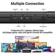 VEAT00L S50L 100W 2.2ch Sound Bars for TV Soundbar with Subwoofer Wired & Wireless Bluetooth 5.0 3D Surround Speakers, Optical/HDMI/AUX/COAX/USB Connection, Wall Mountable (Black)