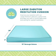 Bean Products Large Zabuton Meditation Cushion with Natural Recycled Cotton Fill, Stone Gray, 32x26 in, Ergonomic Support, 244DSG