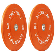 BalanceFrom EEBP-2GCLR15P Olympic Bumper Plate Weight Plate, 15 lbs Pair Color