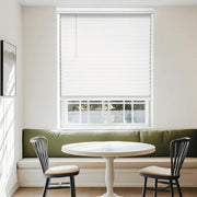 Chicology PFW-W-3564 Cordless Blackout Faux Wood Window Blinds, White, 2-Inch Slats, Valance, Privacy No-Hole Design, 35 in W x 64 in L