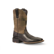 Ariat Sport Antlers Men's Cowboy Boots, Full-Grain Leather, Black Adobe, Wide 9W, Square Toe, 1.5 Inch Horseman Heel, 10061231