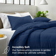 Bare Home Down Alternative Comforter Set 2-Pieces - All Seasons - Twin/Twin-XL, Dark Blue