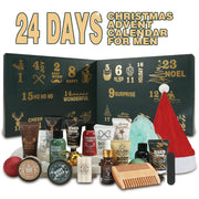 Rinse & Robust 24pc Christmas Advent Calendar for Men, Beard Grooming and Body Care Gift Set with Balm, Oil, Shampoo, Conditioner, Shower Gel, Bubble Bath, Lotion, 004
