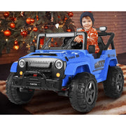 Funtok 24 Volt 2 Seater Kids Ride on Truck, Blue