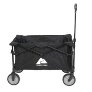 Ozark Trail Multi-Purpose Big Bucket Utility Wagon, Foldable with Telescoping Handle, Heavy-Duty 7-Inch PVC Wheels, Black