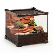 Neptonion Mini Reptile Glass Terrarium, Durable Heat-Resistant Aluminum Alloy Frame, Double Swinging Doors, Waterproof Base, 12.2 x 12.2 x 12.2 in