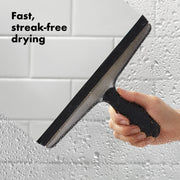 OXO Stainless Steel Shower Squeegee with Flexible Silicone Blade, Non-Slip Handle, Silver, 10 in, 88944354
