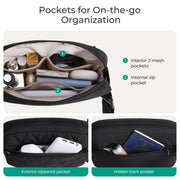 Bagsmart Womens Fanny Pack Lightweight Crossbody Belt Bag Adjustable Strap Fashion Waist Pack for Travel Workout Beige BM0110032AN498
