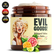 EVIL GOODS Whipped Tallow & Manuka Honey Balm, 6.45 oz, Citrus Natural Face Moisturizer, Body Lotion & Lip Balm for Dry, Sensitive Skin