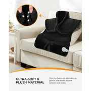 CooCoCo Large Electric Heating Pad, 24x37 in, Six Heat Settings, Three Timer Options, Gray