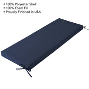 Better Homes & Gardens Premium Outdoor Bench Seat Cushion, Navy, 48 in x 18 in