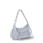 Madden NYC MNY-689 Women's Grommet Shoulder Handbag, Denim