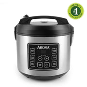 Aroma ARC-5100SBC  20-Cup Digital Rice Cooker & Food Steamer with Bonded Granite Nonstick Ceramic Surface, Sensor Logic Technology, Slow Cook, Flash Rice, Adjustable 15-Hour Delay Timer