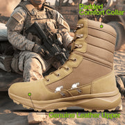 Interceptor Men's Frontier 8-Inch Tactical Boot, Soft Toe, Brown Leather and Nylon, Slip-Resistant Rubber Outsole, Enduropro Anti-Fatigue PU Footbed