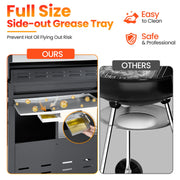 Segmart 4-Burner Propane Gas Grill, Stainless Steel, 50,000 BTU, Side Burner, 474 sq. in. Cooking Area, Built-In Thermometer, Towel Rack, Tool Holder, Lockable Casters