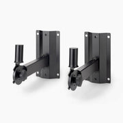On-Stage Wall Mount Speaker Bracket Pair, Adjustable Tilt and Swivel, Heavy-Duty Steel, Black, Supports Up to 80 lb, SS7322B
