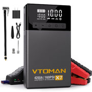 VTOMAN Jump Starter with Air Compressor,4250A Peak Car Starter with 160PSI Tire Inflator