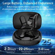 KIBVOE Rechargeable In-Ear Sound Amplifier, 16-Channel DSP, Noise Cancelling, Magnetic Charging Case, Black, LK-202213