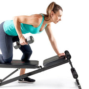 Marcy MKB-211 Adjusable Utility Weight Bench w/ Foam Rollers, Black