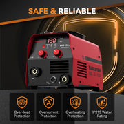 ARCCAPTAIN Flux Core Welder 3-in-1 with MIG, TIG & MMA, 110V Synergic Control, Lightweight Portable for Home and Farm Repair MIG130Fit