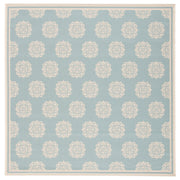 Safavieh Beach House Callahan Geometric Indoor/Outdoor Runner Rug, Cream/Aqua, 2 ft x 8 ft, Weather Resistant, Non-Shedding, Easy to Clean, BHS181L-5
