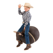 Big Country Toys Bouncy Bull Inflatable Rodeo Ride-On Kids Toy, Brown, 16-Inch Diameter, Ages 3 and Up, 2106744