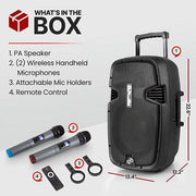 Pyle PPHP1299WU.5 1000W Active Powered Wireless Bluetooth Outdoor Speaker (Black)