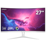 CRUA CR270QB 27 Inch FHD 100Hz Curved Monitor, 1080P 1800R 99% sRGB PC Computer Monitor, White 100Hz