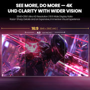 CRUA 32-Inch Curved UHD 4K Monitor, 160Hz Refresh Rate, 1500R Curvature, Black with RGB Lighting and Built-In Speakers, CRUA32UHD160R