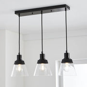 Better Homes & Gardens BHS336179061013 Three Clear Glass Pendant Black, 3 A19 Bulb Included