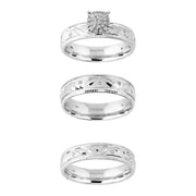 Brilliance Fine Jewelry Forever Bride 0.16ct (J-K,I2-I3) Round Diamond Engagement Wedding Ring in Silver White.