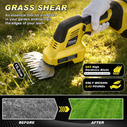 Gisam Cordless Electric Hedge Trimmer, 2-in-1 Dual Blade, 21V Battery Powered, 12.59 in SK5 Steel Blades, Lightweight 6.8 lb, Includes 2 x 2.0Ah Batteries and Charger