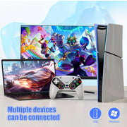 Turpow Wireless Game Controller for P5 Pro Slim PC, LED Seven Light Colors, Dual Vibration, 3.5mm Audio Jack, Macro Turbo Function, 6-Axis Motion Control, White, RH-5188