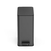 Nine Stars Step-On Bathroom Trash Can, 3 Gallon, Fingerprint-Resistant Stainless Steel, Soft-Close Lid, Pedal Operation, Black