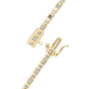 Brilliance Fine Jewelry 1 Carat Lab Grown Diamond Women Tennis Bracelet in 14KT Gold Plated Silver